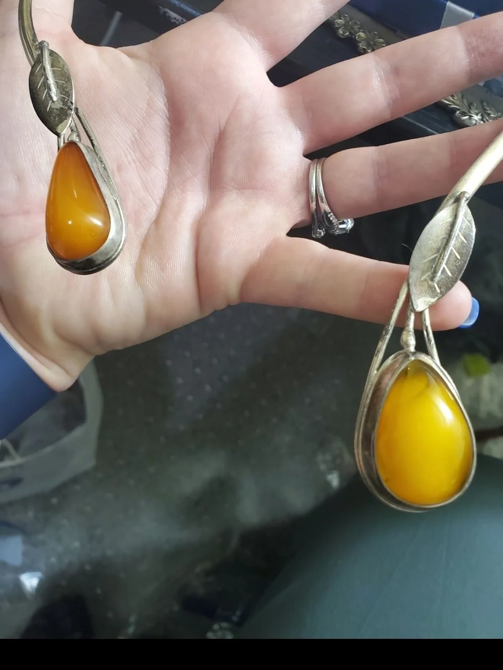 Butterscotch amber sterling necklace. Solid sterling silver tested and shown in